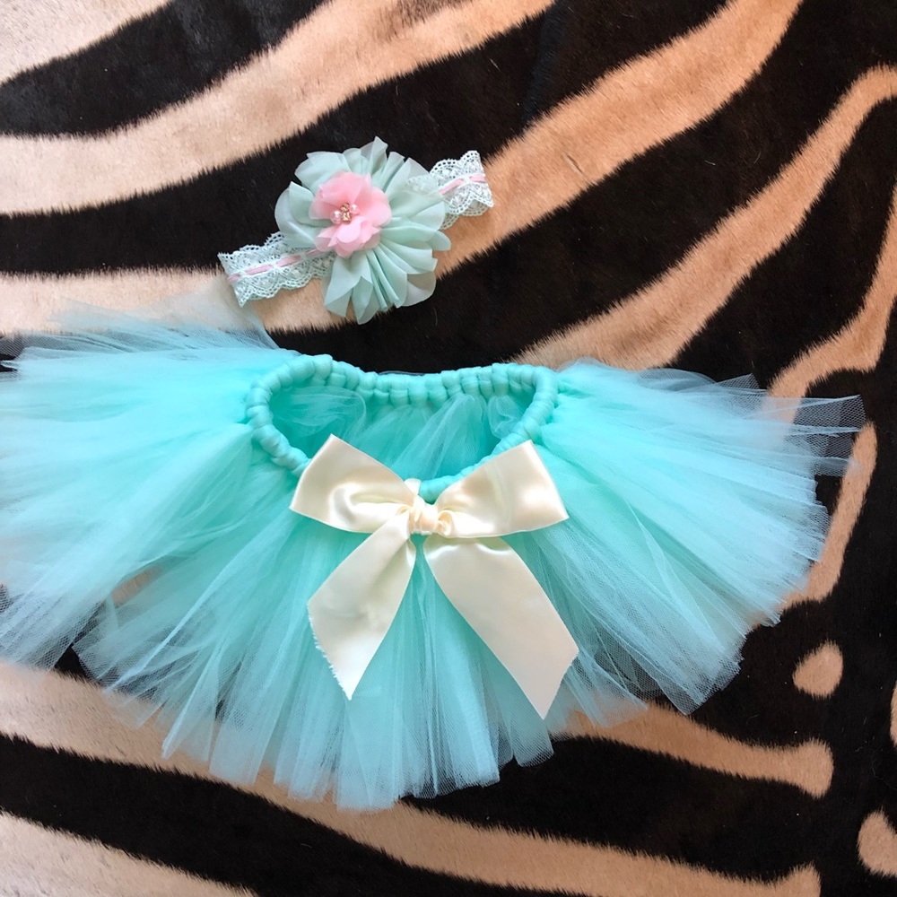 Newborn Tulle Skirt with Headband